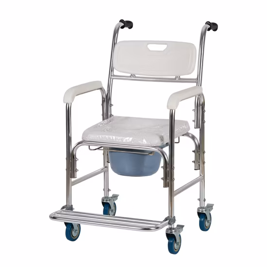 Medical Products Manual Patients Transfer Chair with Wheels Medical Shift Machine with Commode Toilet for Disabled Elderly