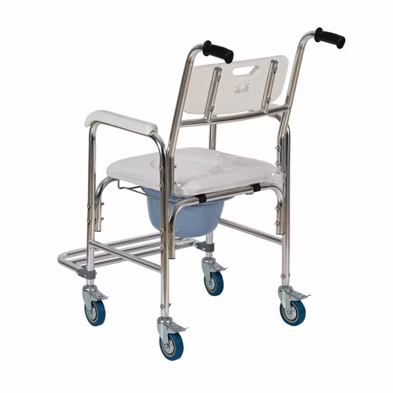 Medical Products Manual Patients Transfer Chair with Wheels Medical Shift Machine with Commode Toilet for Disabled Elderly