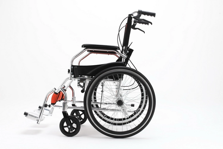 20 Inch Wheelchair with Foldable Backrest and Handle Brakes with Rehabilitation Medical Wheelchair