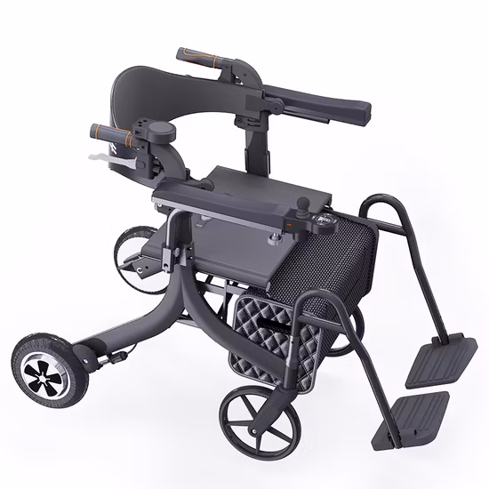 2022 Sedia da trasferimento per adulti portatile Rollator elettrico pieghevole con sedile