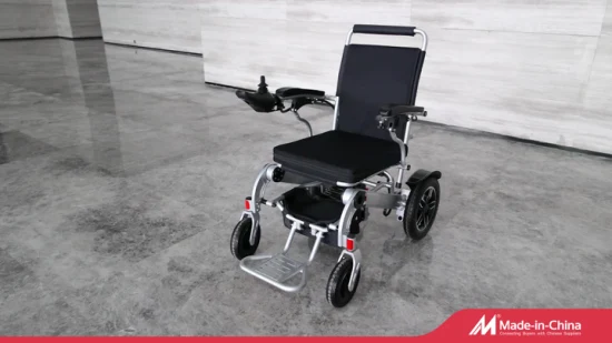 Sedia a rotelle elettrica per trasporto disabili con telecomando portatile pieghevole in alluminio